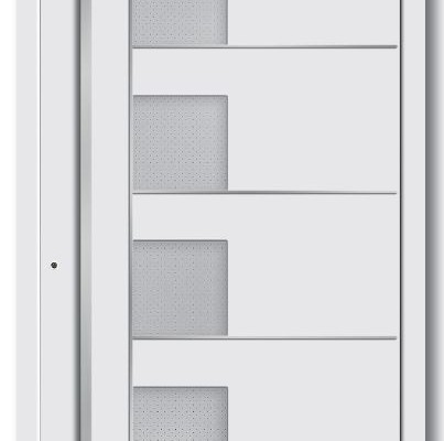 Haustür Model 6877-53 Glas Madras Pave weiß